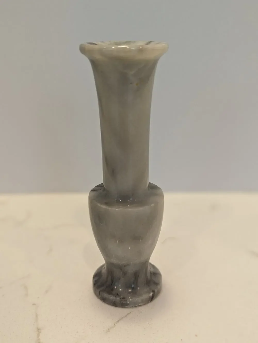 Marble Bud Vase Polished Gray Black Stone Classic Modern Minimalist Luxury